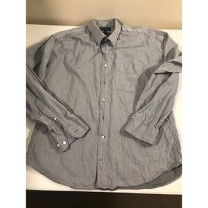 Daniel Hechter Mens Gray‎ Stripe XXL 100% Cotton Long Sleeve Shirt Button Up